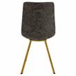 LeisureMod Markley Leather Dining Chair With Gold Legs Gray