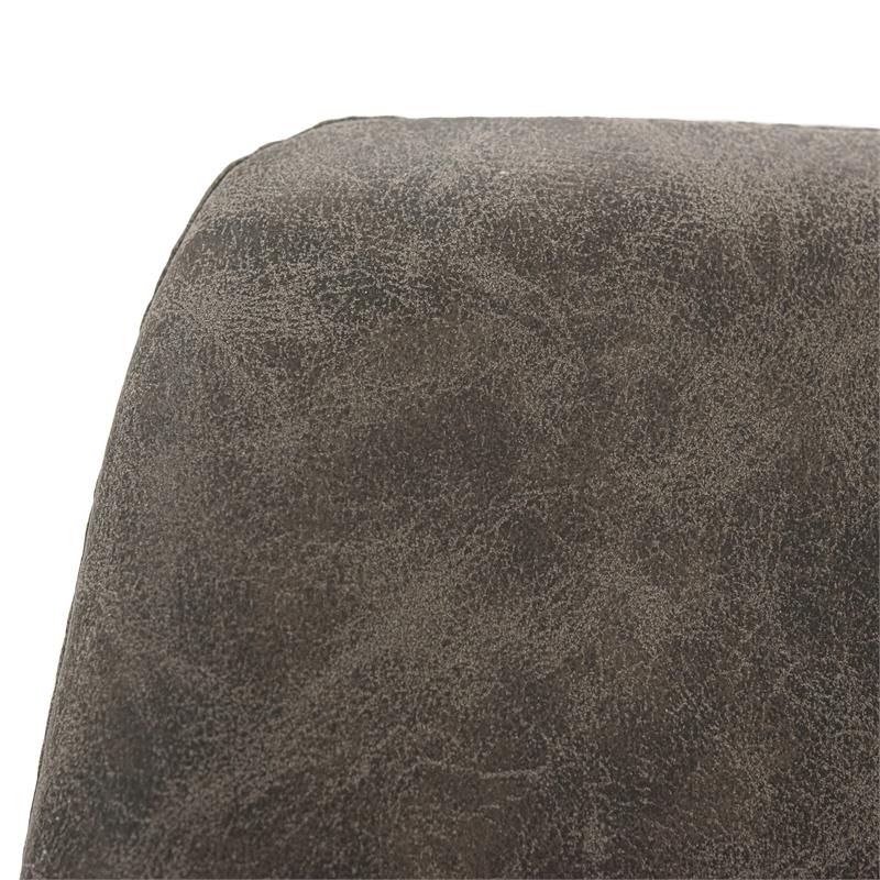 LeisureMod Markley Leather Dining Chair With Gold Legs Gray