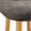 LeisureMod Markley Leather Dining Chair With Gold Legs Gray