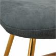 LeisureMod Markley Leather Dining Chair With Gold Legs Set of 2 Peacock Blue