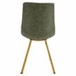 LeisureMod Markley Leather Dining Chair With Gold Legs Set of 4 Olive Green