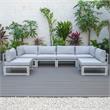 LeisureMod Chelsea Modern 6-Piece Weathered Gray Patio Sectional In Light Gray