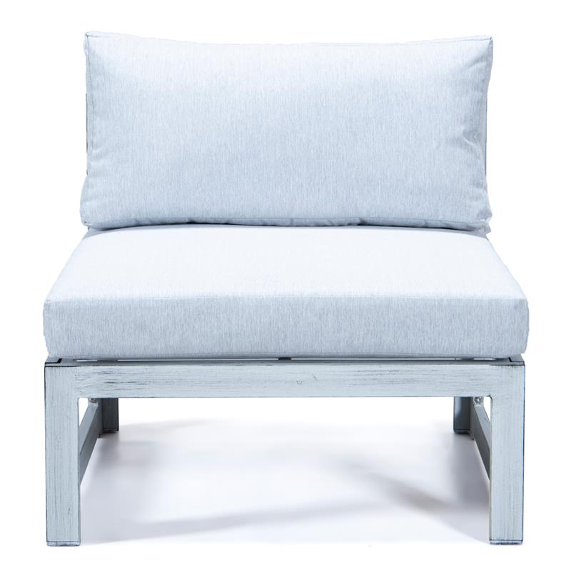 LeisureMod Chelsea Modern 6-Piece Weathered Gray Patio Sectional In Light Gray