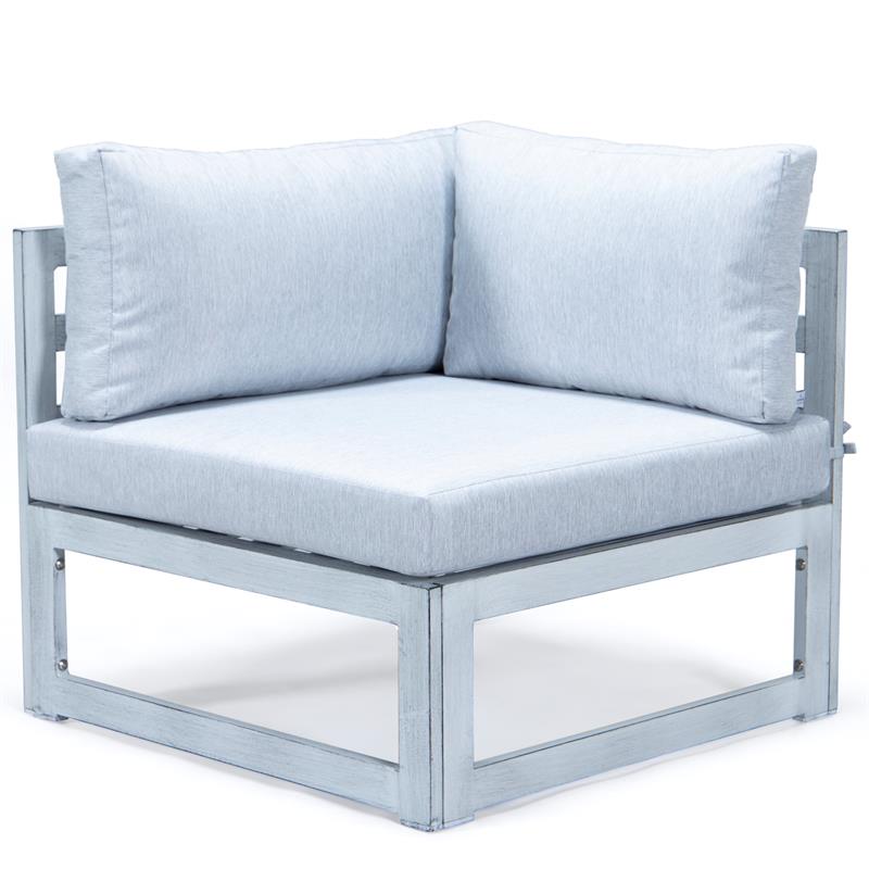 LeisureMod Chelsea Modern 6-Piece Weathered Gray Patio Sectional In Light Gray