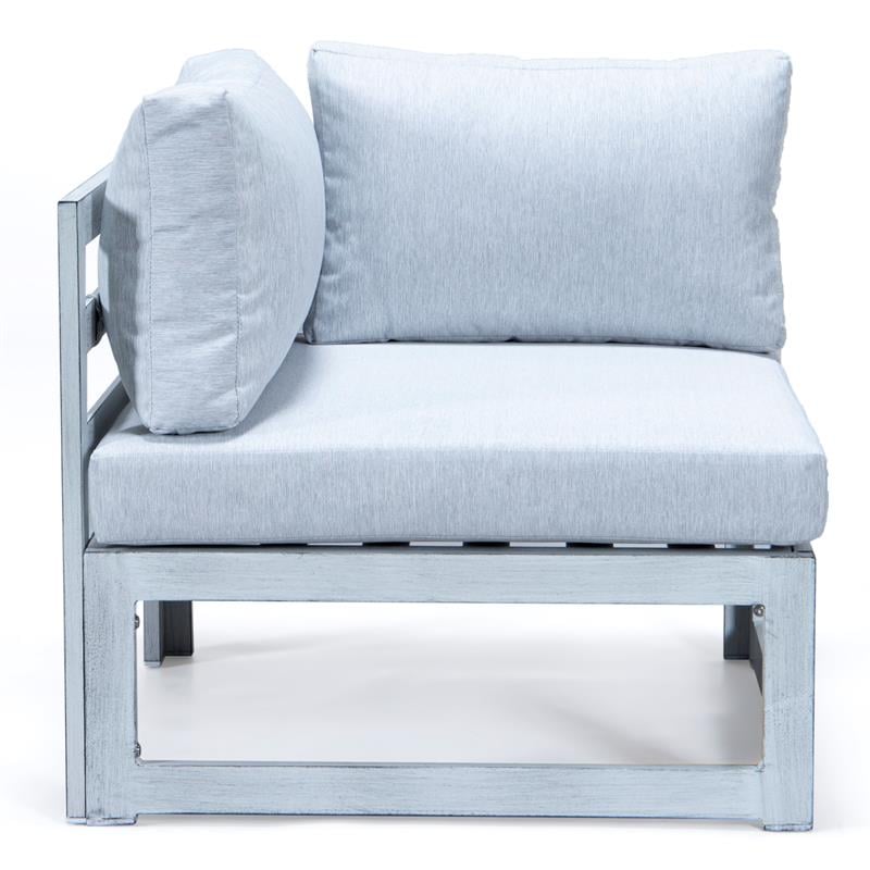 LeisureMod Chelsea Modern 6-Piece Weathered Gray Patio Sectional In Light Gray