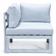 LeisureMod Chelsea Modern 6-Piece Weathered Gray Patio Sectional In Light Gray