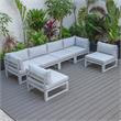 LeisureMod Chelsea Modern 6-Piece Weathered Gray Patio Sectional In Light Gray