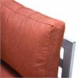 LeisureMod Chelsea 7-Piece Grey Patio Sectional With Fire Pit Table in Orange