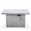 LeisureMod Chelsea 7-Piece Grey Patio Sectional With Fire Pit Table in Orange