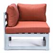 LeisureMod Chelsea 7-Piece Grey Patio Sectional With Fire Pit Table in Orange