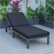 LeisureMod Chelsea Aluminum Patio Chaise Lounge Chair With Black Cushions