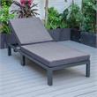 LeisureMod Chelsea Aluminum Patio Chaise Lounge Chair With Blue Cushions