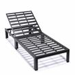 LeisureMod Chelsea Aluminum Patio Chaise Lounge Chair With Blue Cushions