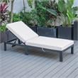LeisureMod Chelsea Aluminum Patio Chaise Lounge Chair With Light Gray Cushions