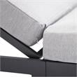 LeisureMod Chelsea Aluminum Patio Chaise Lounge Chair With Light Gray Cushions