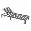 LeisureMod Chelsea Aluminum Patio Chaise Lounge Chair With Light Gray Cushions