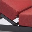 LeisureMod Chelsea Aluminum Patio Chaise Lounge Chair With Red Cushions