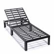 LeisureMod Chelsea Aluminum Patio Chaise Lounge Chair With Red Cushions