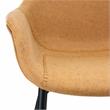 LeisureMod Markley Leather Dining Armchair With Metal Legs in Light Brown