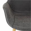 LeisureMod Markley Leather Dining Armchair With Gold Legs in Charcoal Black