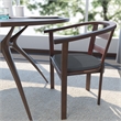 LeisureMod Modern Dining Chair Fabric Cushions With Ties in Dark Gray