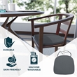 LeisureMod Modern Dining Chair Fabric Cushions With Ties in Dark Gray