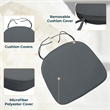 LeisureMod Modern Dining Chair Fabric Cushions With Ties in Dark Gray