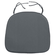 LeisureMod Modern Dining Chair Fabric Cushions With Ties in Dark Gray