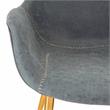 LeisureMod Markley Leather Dining Armchair Gold Legs Set of 2 in Peacock Blue
