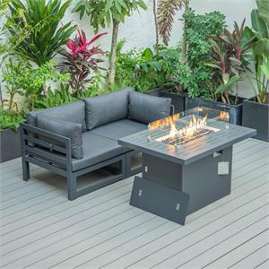  leisuremod chelsea patio loveseat and fire pit table set