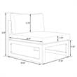LeisureMod Chelsea 4-Piece Armless Patio Chairs with Light Grey Cushions