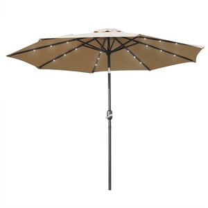 leisuremod sierra 9 ft market patio tilt umbrella with solar led