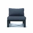 LeisureMod Chelsea 5-Piece Black Armless Patio Chairs and Coffee Table Set