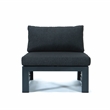 LeisureMod Chelsea 5-Piece Black Armless Patio Chairs and Coffee Table Set