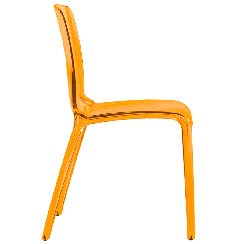 LeisureMod Murray Mid-Century Modern Dining Side Chair in Orange Set of 2