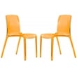 LeisureMod Murray Mid-Century Modern Dining Side Chair in Orange Set of 2
