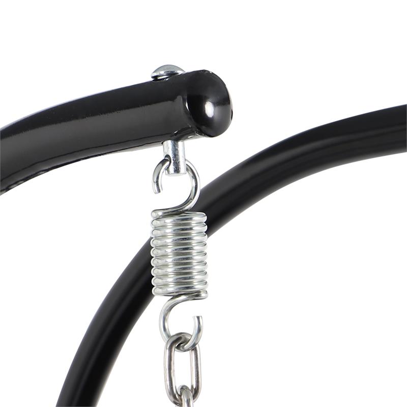 LeisureMod Outdoor Charcoal Wicker Hanging Double Egg Swing Chair in Beige