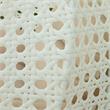 LeisureMod Outdoor White Wicker Hanging Double Egg Swing Chair in Beige