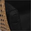 LeisureMod Mendoza Light Brown Wicker Patio Double Swing Chair in Black