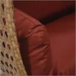 LeisureMod Mendoza Light Brown Wicker Patio Double Swing Chair in Cherry