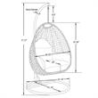 LeisureMod Beige Wicker Patio Egg Swing Chair with Stand in Light Green