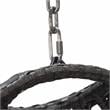 LeisureMod Charcoal Wicker Patio Egg Swing Chair with Stand in Beige