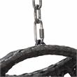 LeisureMod Charcoal Wicker Patio Egg Swing Chair with Stand in Blue