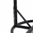 LeisureMod Charcoal Wicker Patio Egg Swing Chair with Stand in Taupe