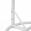 LeisureMod White Wicker Patio Egg Swing Chair with Stand in Cherry