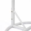 LeisureMod White Wicker Patio Egg Swing Chair with Stand in Dark Green