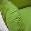 LeisureMod White Wicker Patio Egg Swing Chair with Stand in Light Green