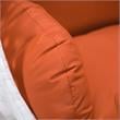 LeisureMod White Wicker Patio Egg Swing Chair with Stand in Orange