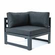 LeisureMod Chelsea 4-Piece Patio Sectional Loveseat Set with Black Cushions
