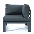 LeisureMod Chelsea 4-Piece Patio Sectional Loveseat Set with Black Cushions